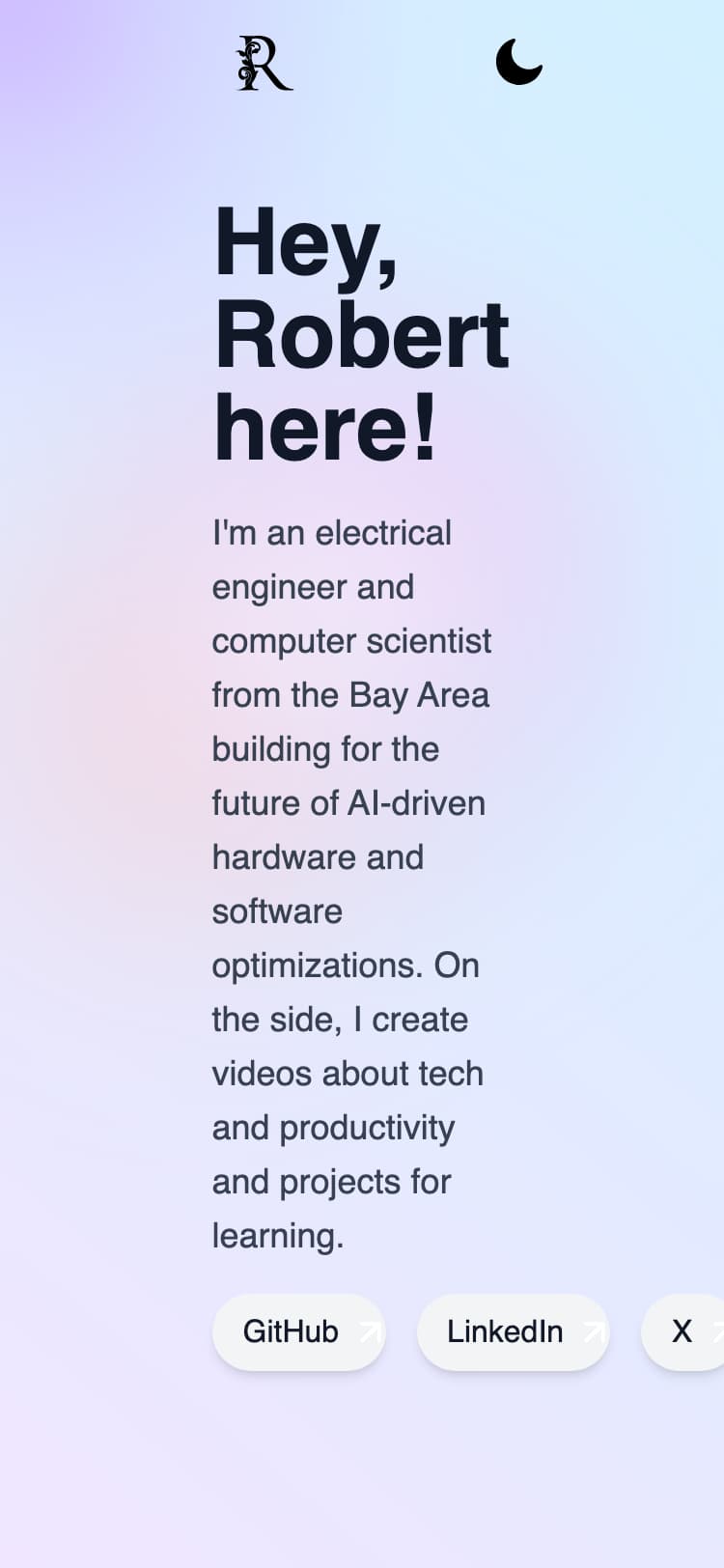 V2: the home page at 375 wide